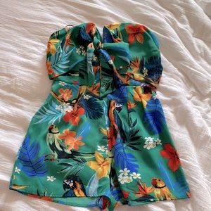 Vici Aakaa Tropical Print Romper